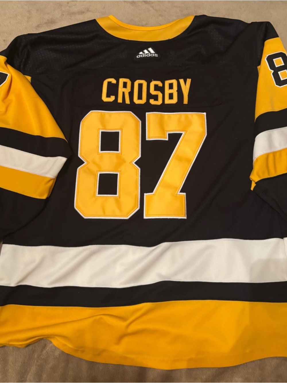 adidas Men’s Black and Gold Crosby #87 Hockey Jersey